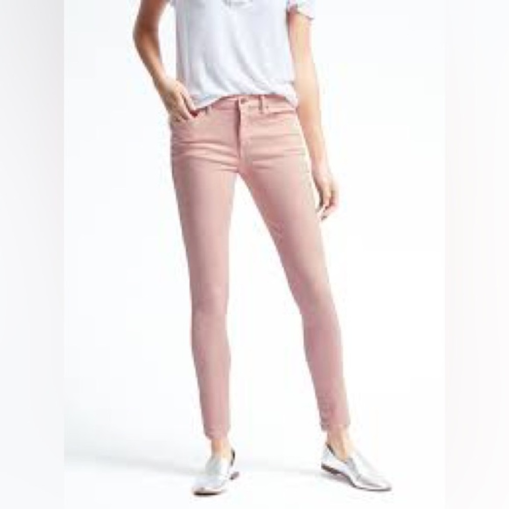 Banana Republic Baby Pink Pastel Skinny Denim Jeans Size 26 Spring Easter Summer